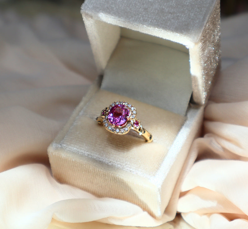 Rose Vine Natural 2.03ct Pink Sapphire Diamond Ring