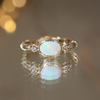 'Rose Vine' Small Oval Opal Diamond Ring Size 6