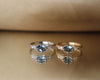Marigold Ring – Oval 7x5 Rose Cut Montana Sapphire and Diamond Platinum