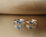 Marigold Ring – Oval 7x5 Rose Cut Montana Sapphire and Diamond Platinum