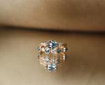 Pod Band with Rose Cut Montana Sapphire and Diamonds (Size 5)