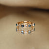 Pod Band with Rose Cut Montana Sapphire and Diamonds (Size 5)