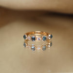 Pod Band with Rose Cut Montana Sapphire and Diamonds (Size 5)