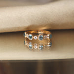 Pod Band with Rose Cut Montana Sapphire and Diamonds (Size 5)