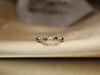 Pod Band with Rose Cut Montana Sapphire and Diamonds (Size 5)