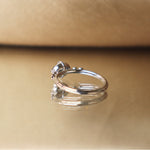 Marigold Ring – Oval 7x5 Rose Cut Montana Sapphire and Diamond Platinum