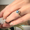 Laurel Montana Blue Sapphire Halo Ring
