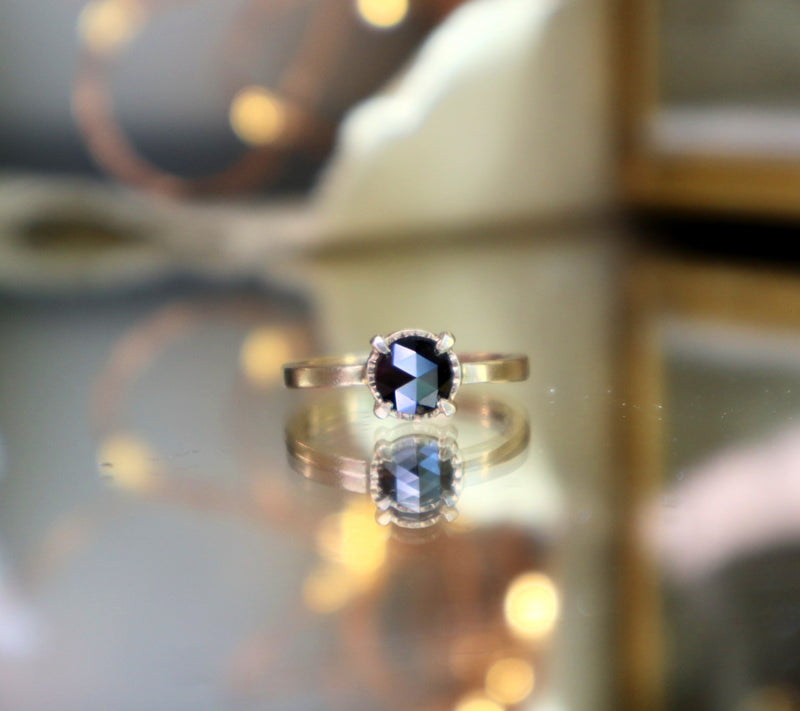 'Stella' Black Rose Cut Diamond Ring
