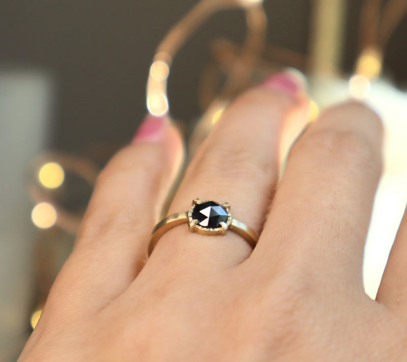 'Stella' Black Rose Cut Diamond Ring