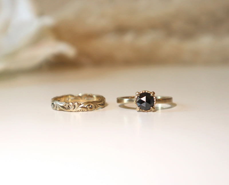 'Stella' Black Rose Cut Diamond Ring