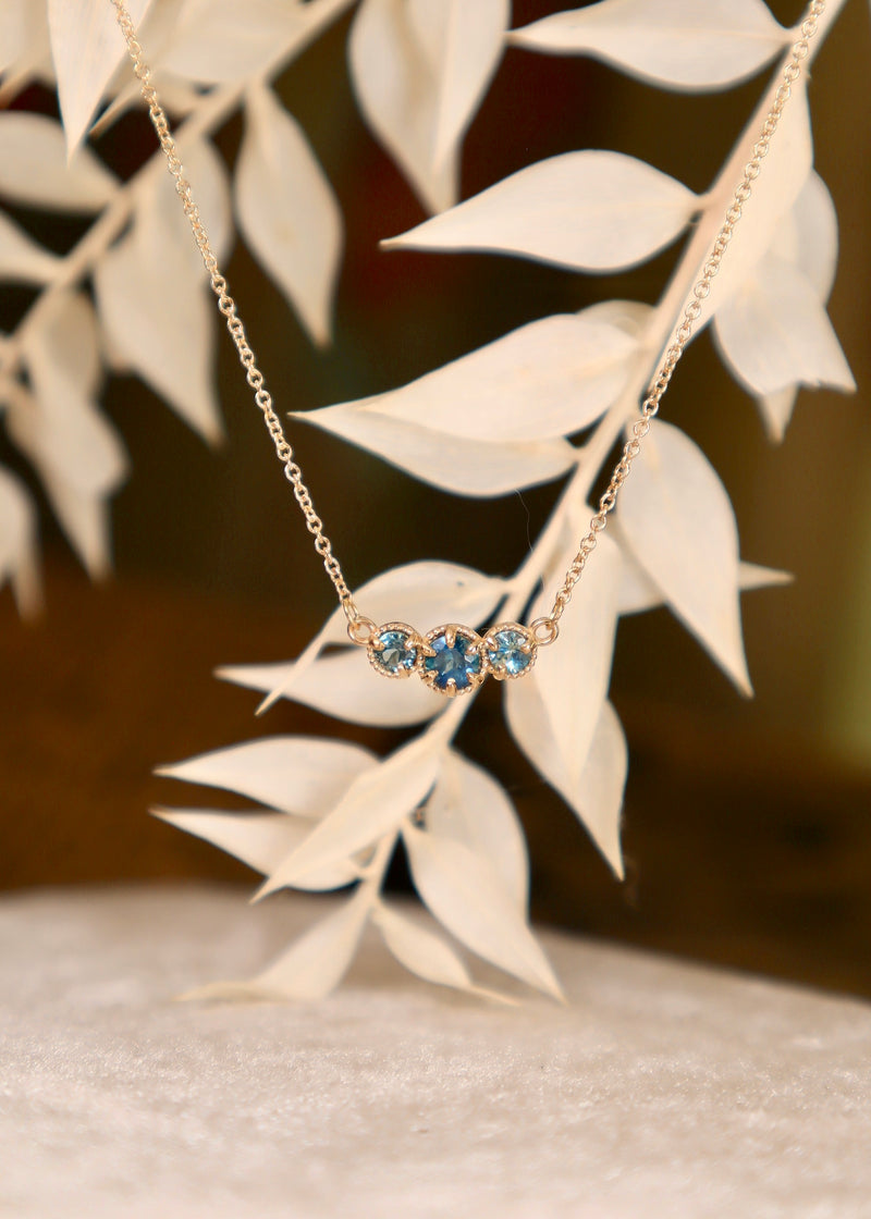 Marigold Three Montana Sapphire Necklace