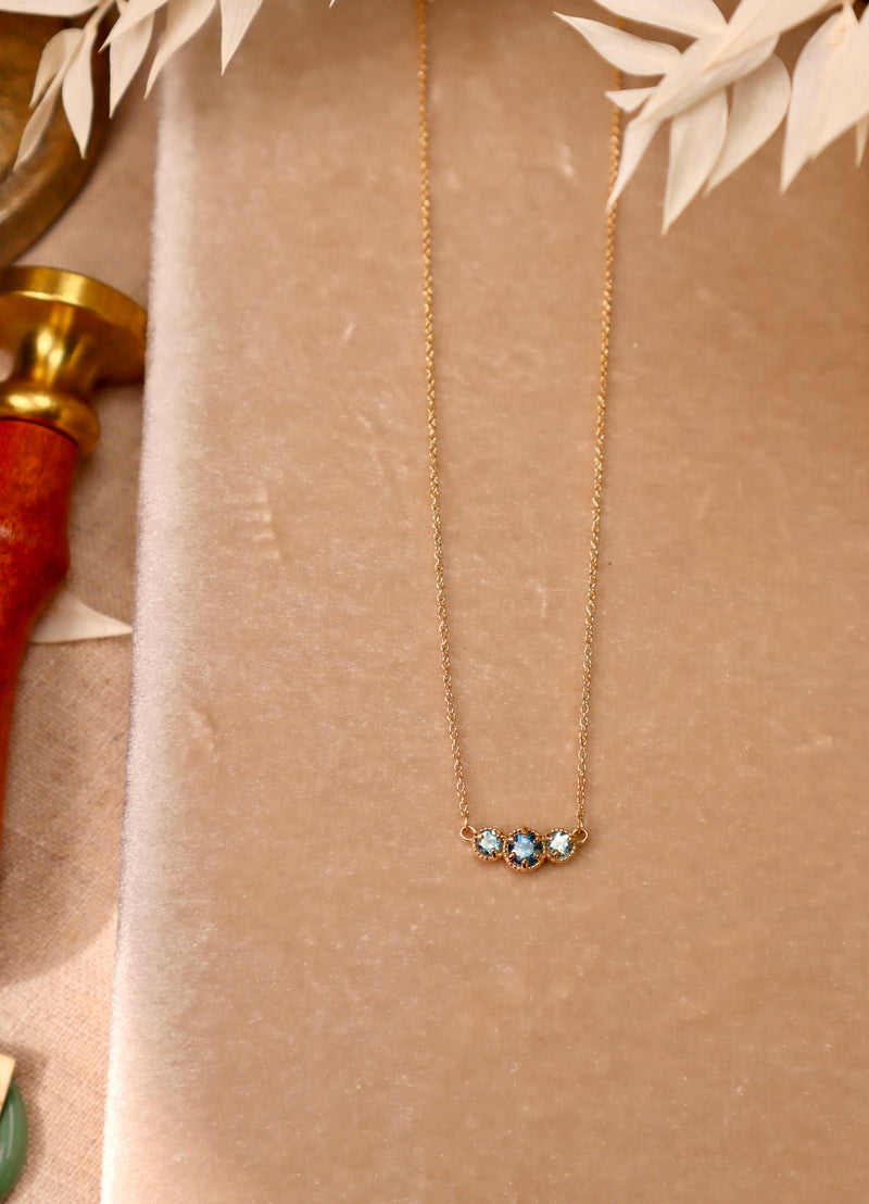 Marigold Three Montana Sapphire Necklace