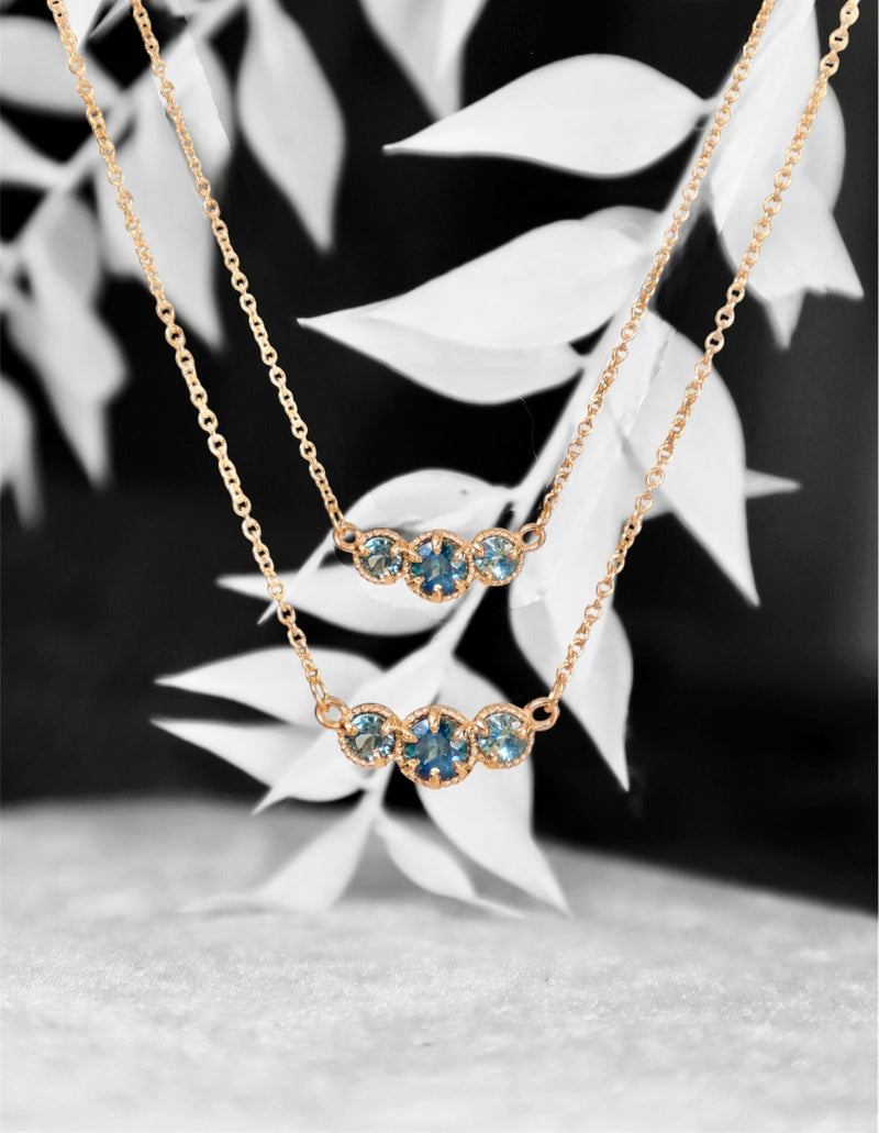 Marigold Three Montana Sapphire Necklace