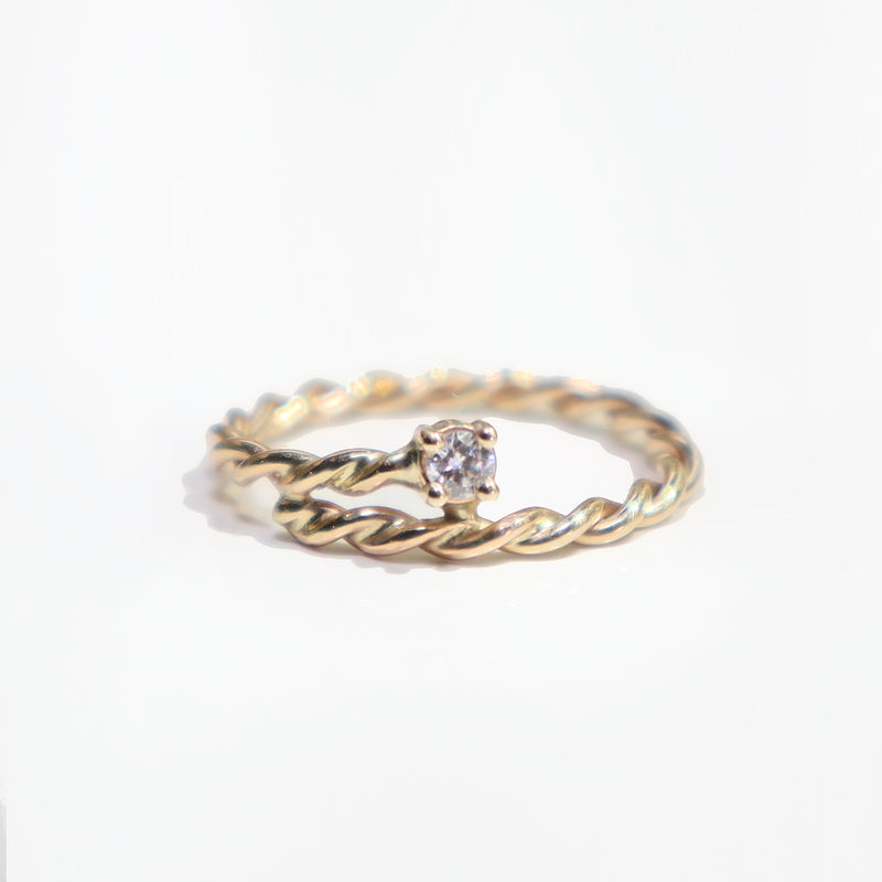 Twisted Diamond Bypass Ring