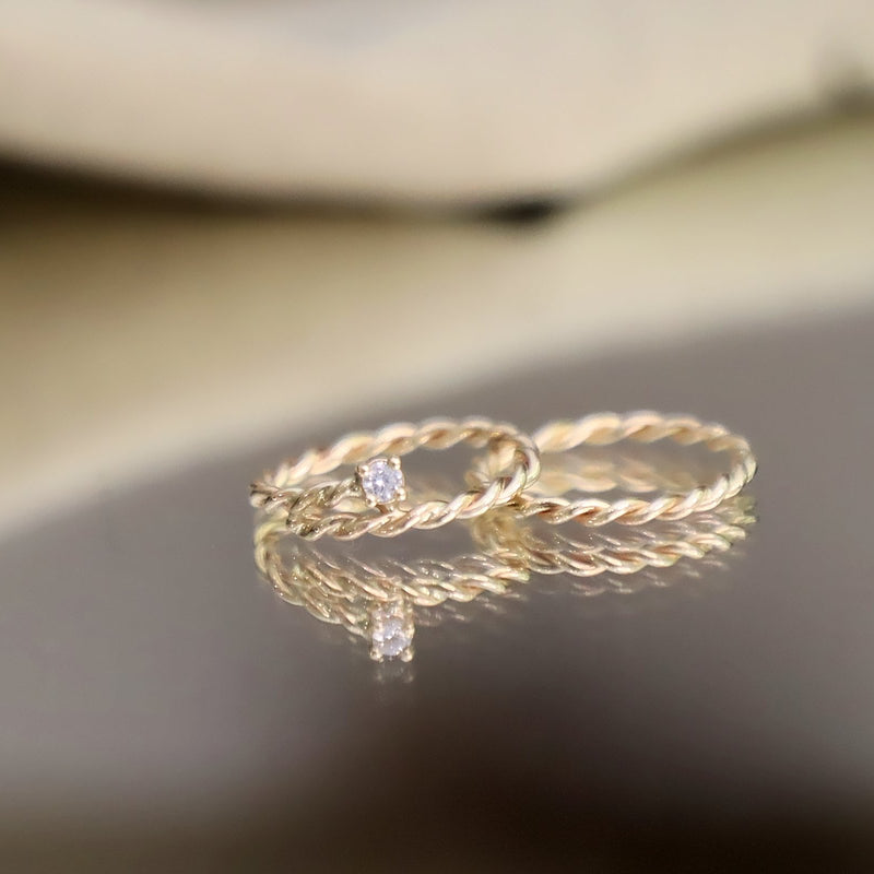 Twisted Diamond Bypass Ring