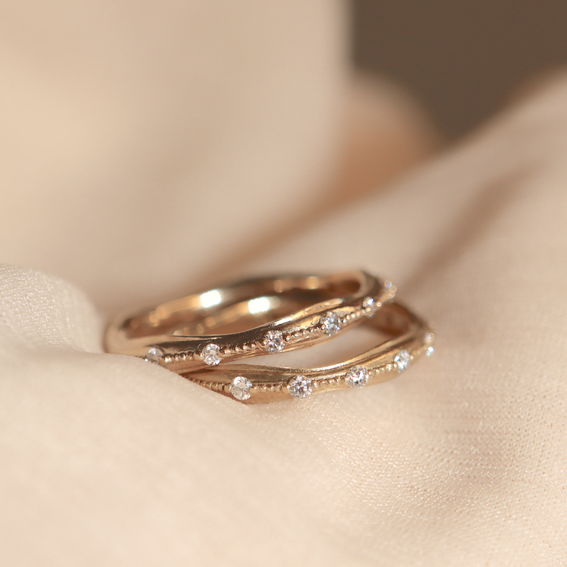 Regency Beaded Diamond Band