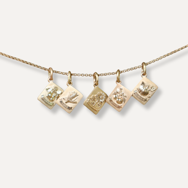 Golden Seed Packet Pendant- Fall Harvest Collection