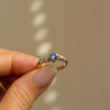 ‘Leaflace’ ~0.5ct Blue sapphire and diamond ring