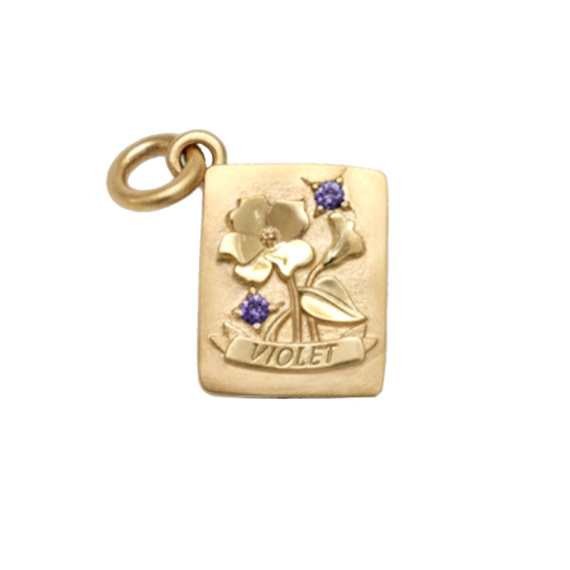 Large 'Violet' Golden Seed Packet with purple sapphires