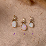Three Petal Opal Pendant with Diamond