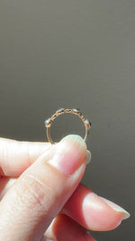Pod Band with Rose Cut Montana Sapphire and Diamonds (Size 5)