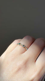 Pod Band with Rose Cut Montana Sapphire and Diamonds (Size 5)
