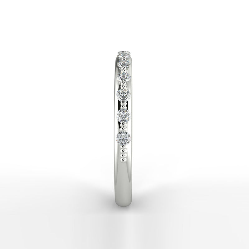 Belle Round Diamond Shared Beaded Ring