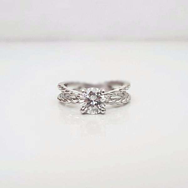 Rope Twisted Solitaire Engagement Ring - LEL JEWELRY
 - 1