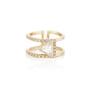 Triangle Rose Cut Diamond Open-Space Ring