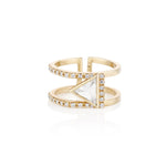 Triangle Rose Cut Diamond Open-Space Ring