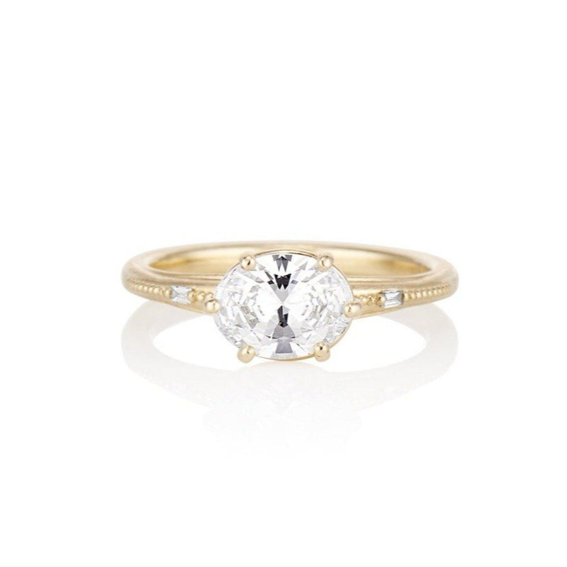 Regency Six Prong Oval Diamond Engagement Ring