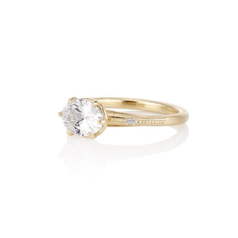 Regency Six Prong Oval Diamond Engagement Ring