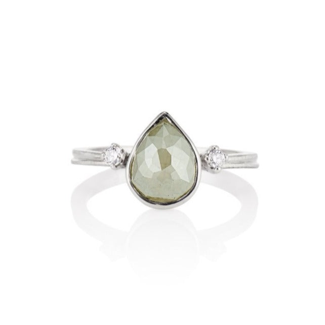 Mia Gray Rose Cut Pear Diamond Ring