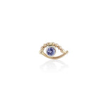 'Blue eye' beaded Tanzanite stud earrings - LEL JEWELRY