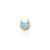 'Horseshoe' brushed gold Turquoise Stud earrings - LEL JEWELRY