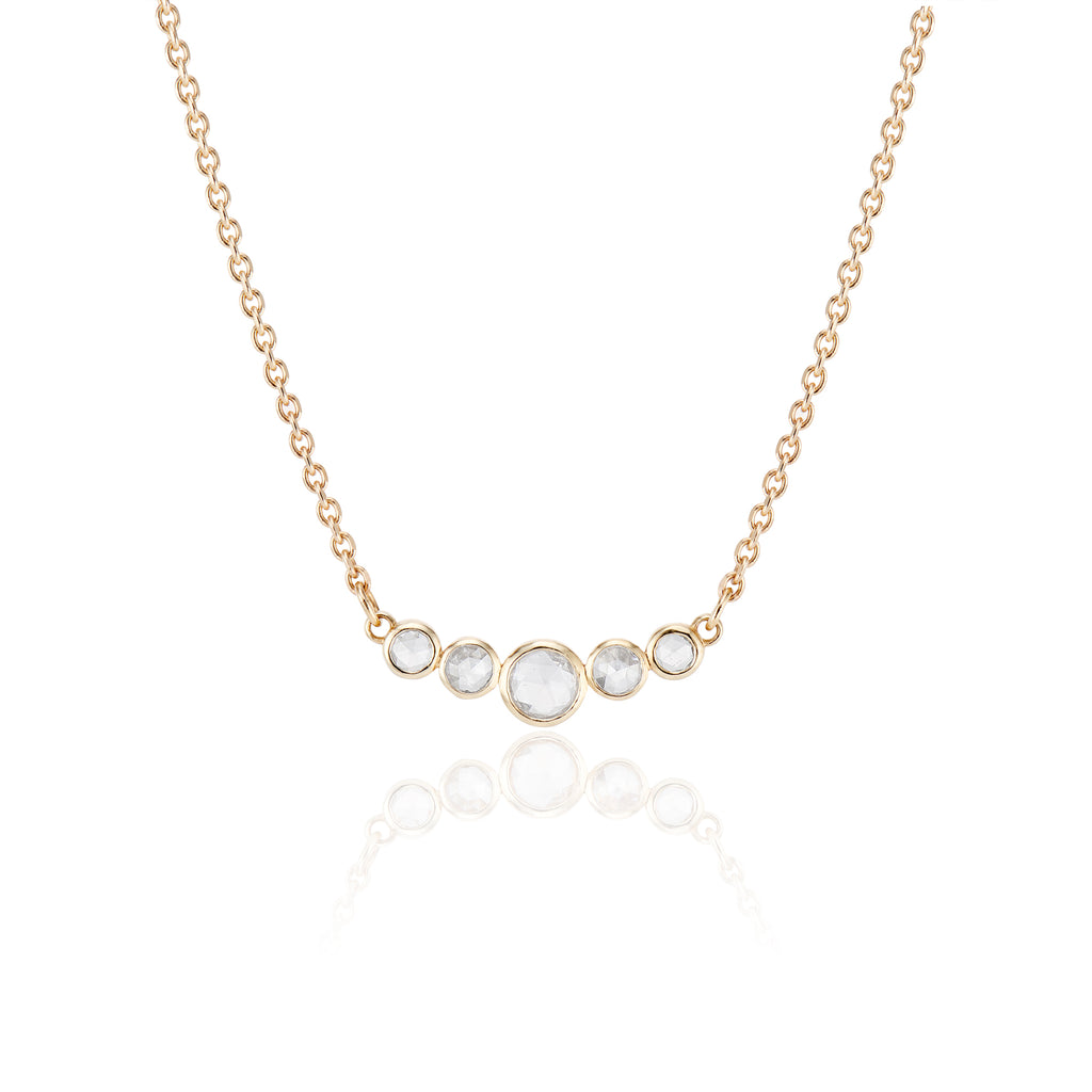 Five Rose cut Diamond Necklace - LEL JEWELRY