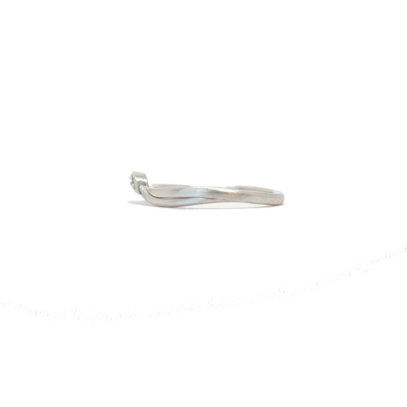 Leaf Wrap Double Diamond Ring Silver