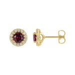 Ruby Halo diamond stud earrings