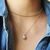 Akoya Pearl Diamond and Leaf Necklace