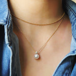 Akoya Pearl Diamond and Leaf Necklace