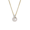 Akoya Pearl Diamond and Leaf Necklace
