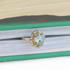 'Aspen' 2.2ct Green Rose cut Sapphire Diamond Halo Ring Size 6
