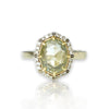 'Aspen' 2.2ct Green Rose cut Sapphire Diamond Halo Ring Size 5-8