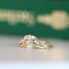 Bayleaf gold diamond curved band resting 