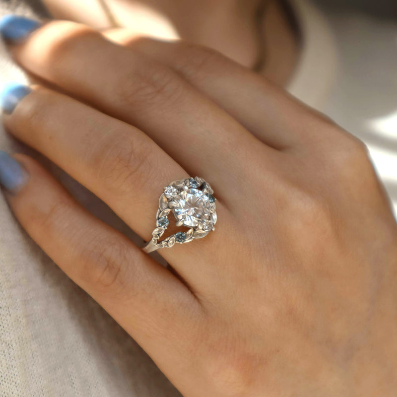 Bay Leaf Diamond Engagement Ring