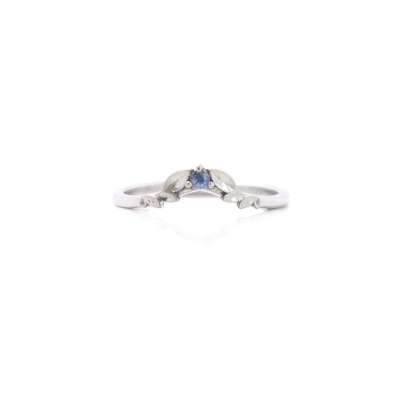 Bay Leaf band set with montana sapphire