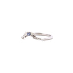 Bay Leaf band set with montana sapphire