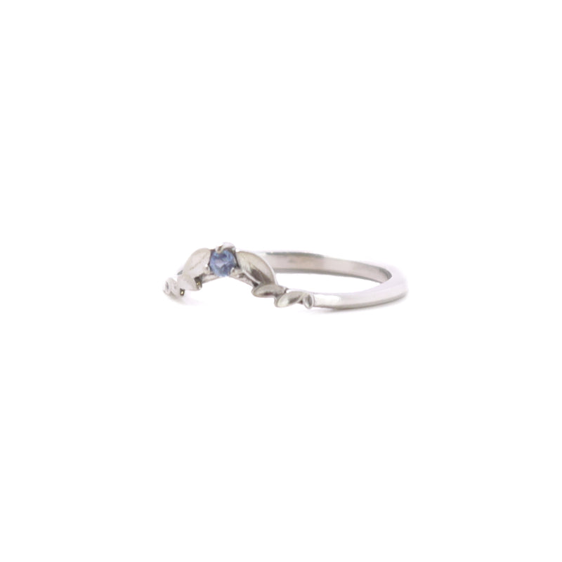 Bay Leaf band set with montana sapphire