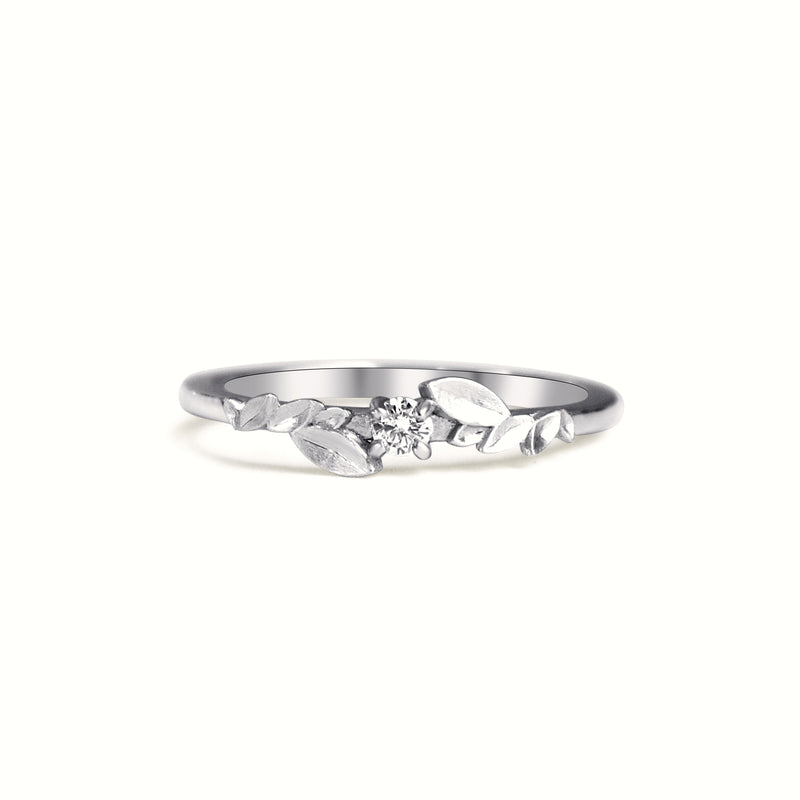 Bay Leaf Stackable Diamond Band