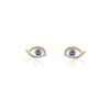 'Blue eye' beaded Tanzanite stud earrings - LEL JEWELRY